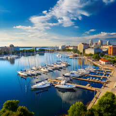 Gdynia City Skyline: An Enchanting Blend of Modernity and Maritime Heritage Amidst Serene Natural...