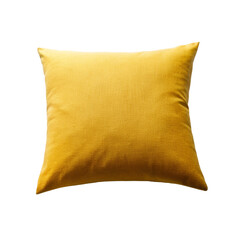 Yellow pillow, isolated on transparent background.
