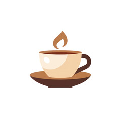 A Cup of Espresso in a minimalist style. The illustration is flat on a Transparent Background. For logos and advertising use