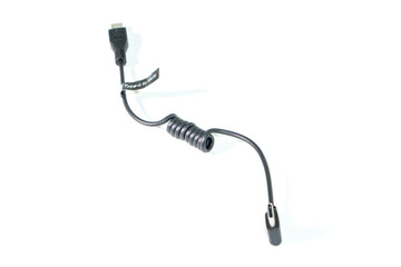 Black micro usb to type-c cable isolated on white