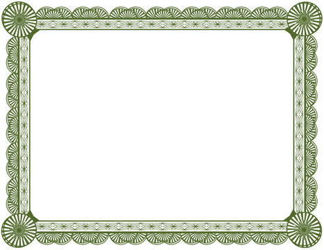 Certificate Border, green leaf
