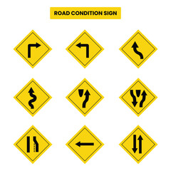 Road Condition Sign Template Illustration