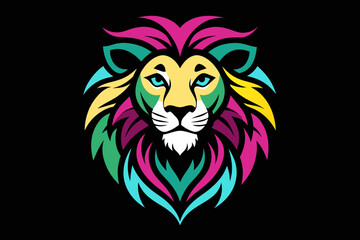 a hippy lion head print ready vector t-shirt design