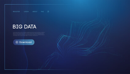 Big Data Download Concept with Blue Swirling Lines Design - 769997124