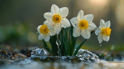 Daffodils bloom when the showers of April come