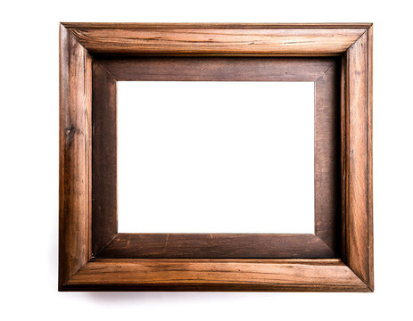 Bilderrahmen aus alten Holz isoliert auf wei&szlig;en Hintergrund, Freisteller 