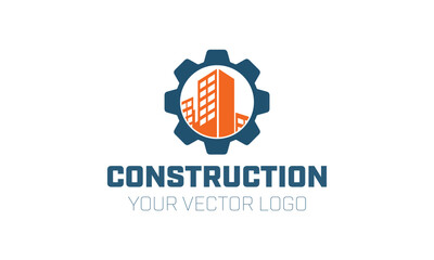 a logo for construction or construction with a blue logo for construction