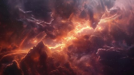 Majestic Nebula Illumination - Cosmic Artwork: Breathtaking Showcase of Celestial Beauty, Immortalizing the Enigmatic Splendor of the Cosmos