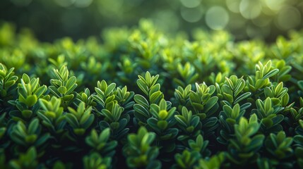 A close-up of the texture of a juniper hedge in dark green tones - obrazy, fototapety, plakaty