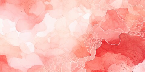 Coral abstract watercolor stain background pattern