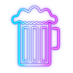 Isolated neon beer illustration icon