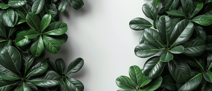   Green Leafy Plant on White Background with Text Space