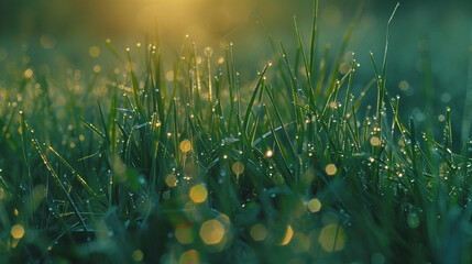 朝露に濡れる草原3