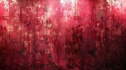   Red Paint on Wood Panel Wall with Black Cat