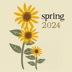 Spring 2024 Themed Sunflower Graphic