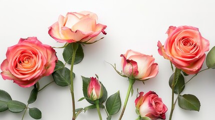 Roses isolated on the white background flower composition  ,Generative ai,