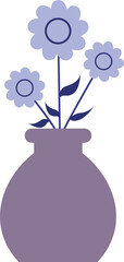 flowers in a vase with transparent background