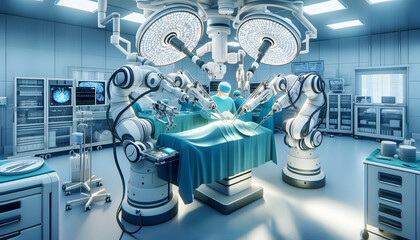 Medical Robotic Assistant Participating In Surgery