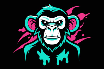 monkey print ready vector t-shirt design sticker