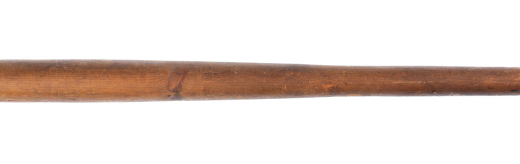 old wooden baton isolated on white background