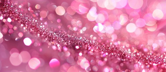 Pink glitter sparkles on abstract background ideal for party invitations.