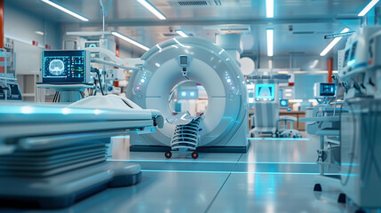 Advanced Medical Technology: Scanning Equipment in Modern Clinic - obrazy, fototapety, plakaty