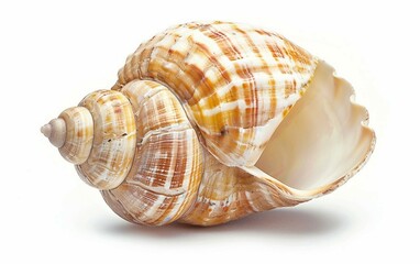 Nature's Design Seashell Spiral Isolated on White Background.