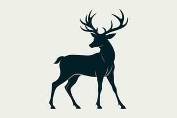 silhouette vector design of a Deer 