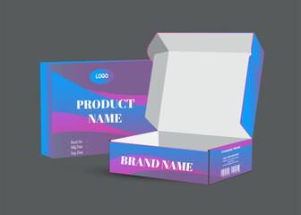 Product Box and label design with mockup template design.