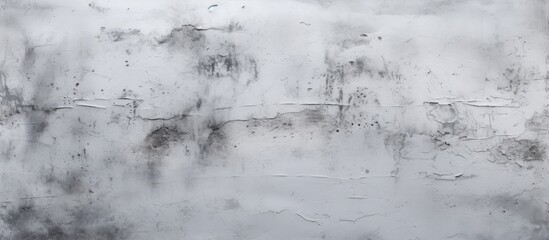A close up of a weathered concrete wall with numerous stains, showcasing a rugged and monochrome urban landscape - obrazy, fototapety, plakaty