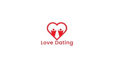dating love line logo template vector illustration