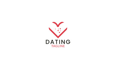 dating logo design vector with love symbol