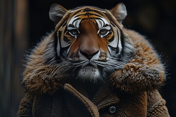 Intrepid Human-Tiger Fusion Portrait Art Concept Banner