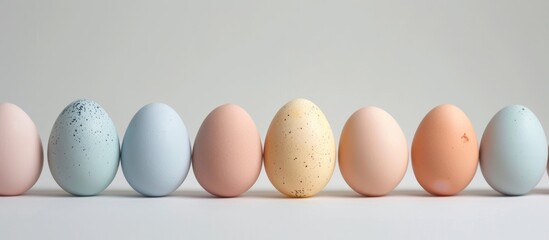 Easter eggs separated on a white backdrop