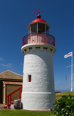 The Upper Lady Bay Lighthouse (built 1872) in Warrnambool, Victoria, Australia.