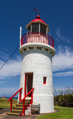 The Upper Lady Bay Lighthouse (built 1872) in Warrnambool, Victoria, Australia.