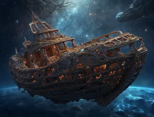 Foto auf Alu-Dibond shipwreck in the sea © Dawn