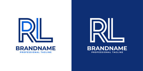 Letters RL Line Monogram Logo, suitable for business with RL or LR initials
