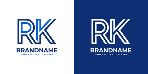 Letters RK Line Monogram Logo, suitable for business with RK or KR initials