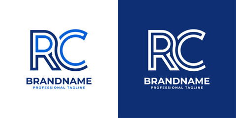 Letters RC Line Monogram Logo, suitable for business with RC or CR initials