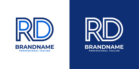 Letters RD Line Monogram Logo, suitable for business with RD or DR initials