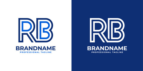 Letters RB Line Monogram Logo, suitable for business with RB or BR initials - obrazy, fototapety, plakaty