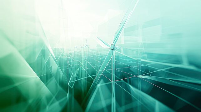 Technology, urban power grid, wind energy, electrical energy, abstract conceptual graphics,