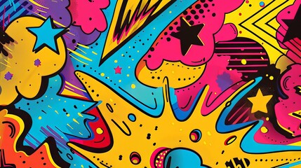 Comics illustration retro and pop art pattern, abstract crazy background.