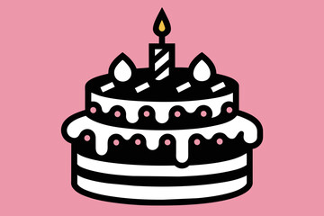 vector design of a Birthday Cake Icon 