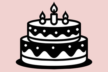 vector design of a Birthday Cake Icon 