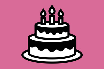 vector design of a Birthday Cake Icon 