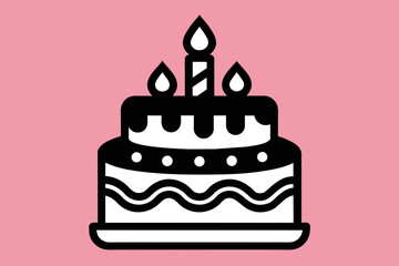 vector design of a Birthday Cake Icon 