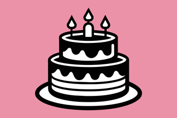 vector design of a Birthday Cake Icon 
