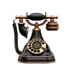 vintage telephone icon isolated 3d render illustration png